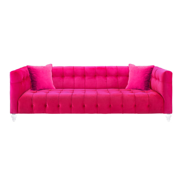 TOV Bea Hot Pink Velvet Sofa