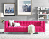 TOV Bea Hot Pink Velvet Sofa