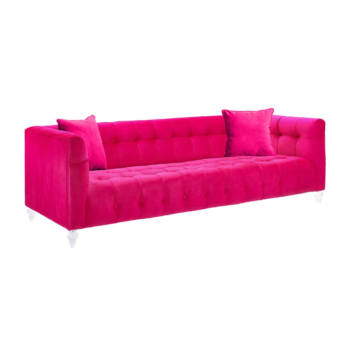 TOV Bea Hot Pink Velvet Sofa
