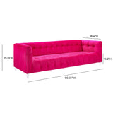 TOV Bea Hot Pink Velvet Sofa