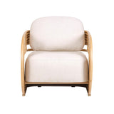 TOV Lauretta Cream Fabric and Natural Rattan Accent Chair