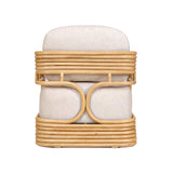 TOV Lauretta Cream Fabric and Natural Rattan Accent Chair