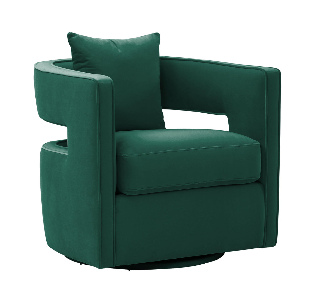 TOV Kennedy Forest Green Velvet Swivel Chair