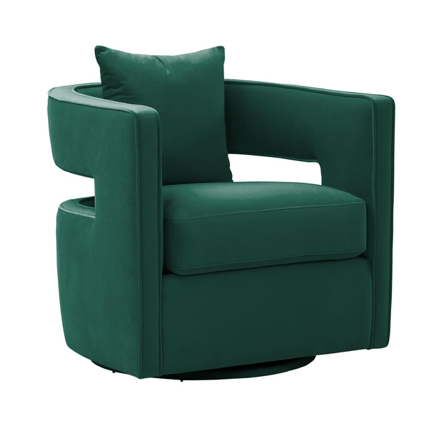 TOV Kennedy Forest Green Velvet Swivel Chair
