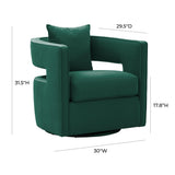 TOV Kennedy Forest Green Velvet Swivel Chair
