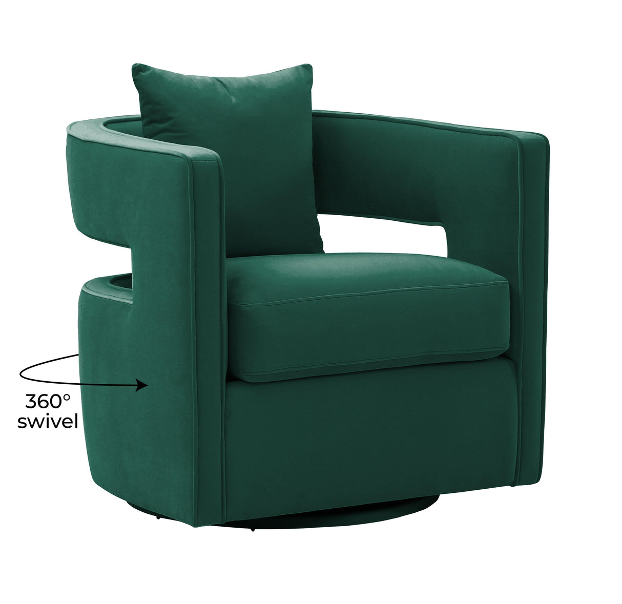 TOV Kennedy Forest Green Velvet Swivel Chair
