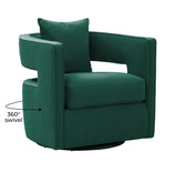 TOV Kennedy Forest Green Velvet Swivel Chair