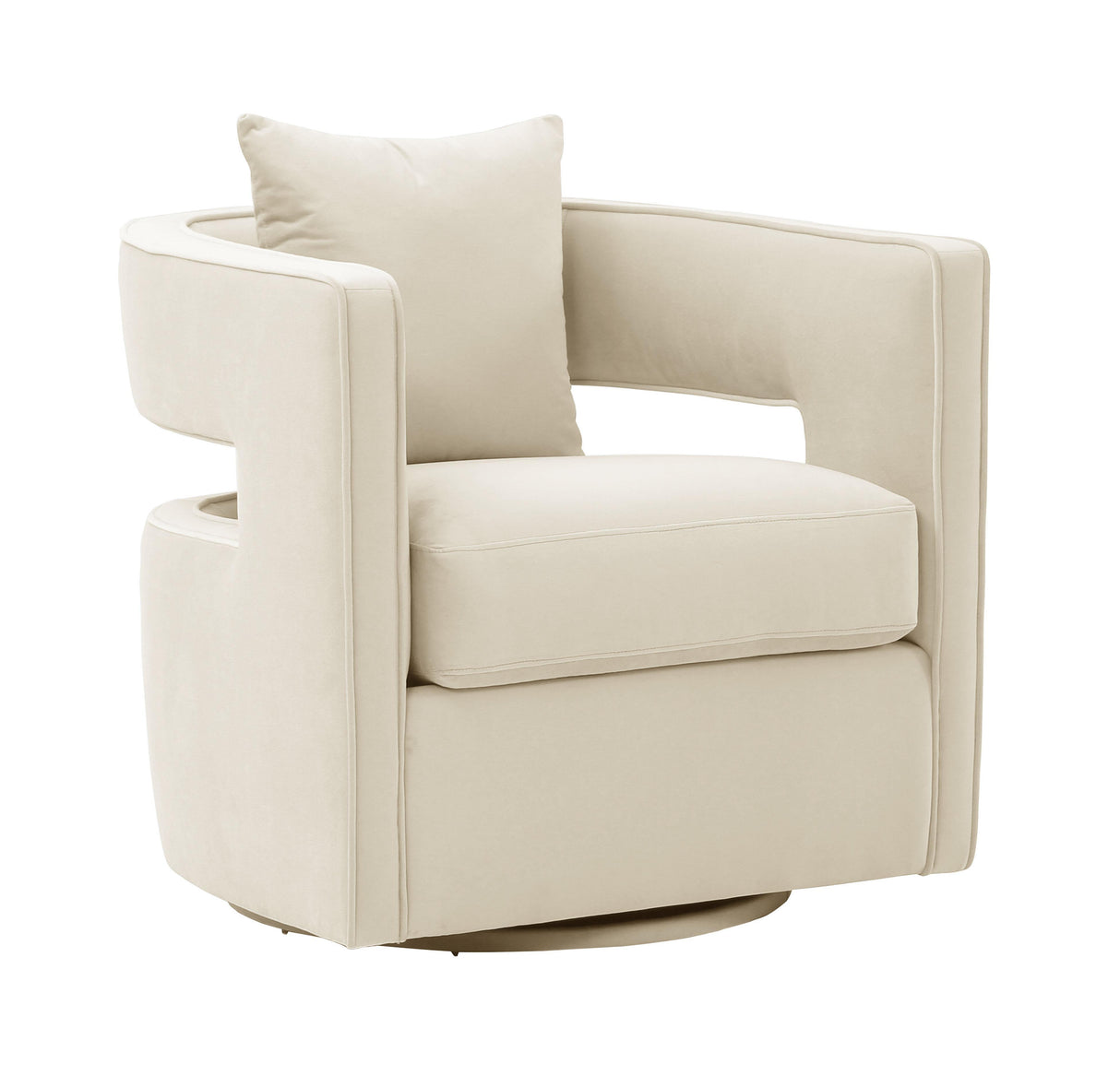 TOV Kennedy Cream Velvet Swivel Chair