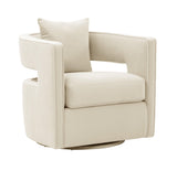 TOV Kennedy Cream Velvet Swivel Chair