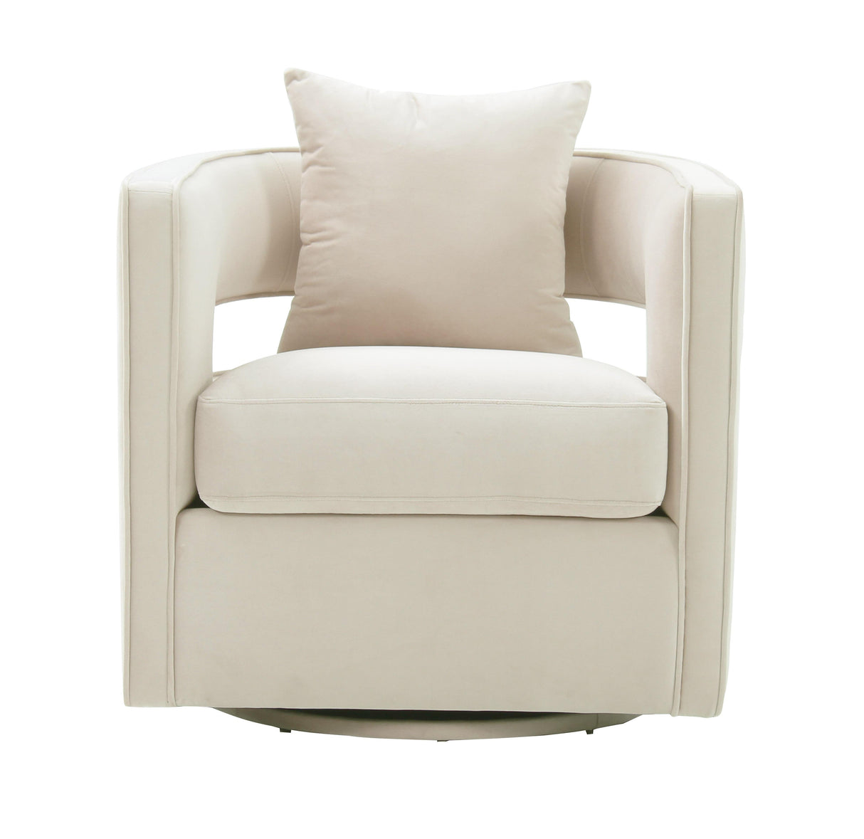 TOV Kennedy Cream Velvet Swivel Chair