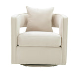 TOV Kennedy Cream Velvet Swivel Chair