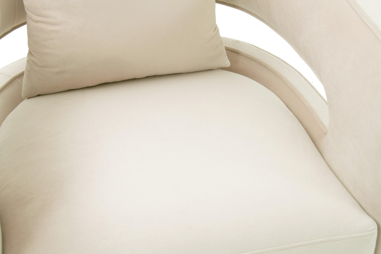 TOV Kennedy Cream Velvet Swivel Chair