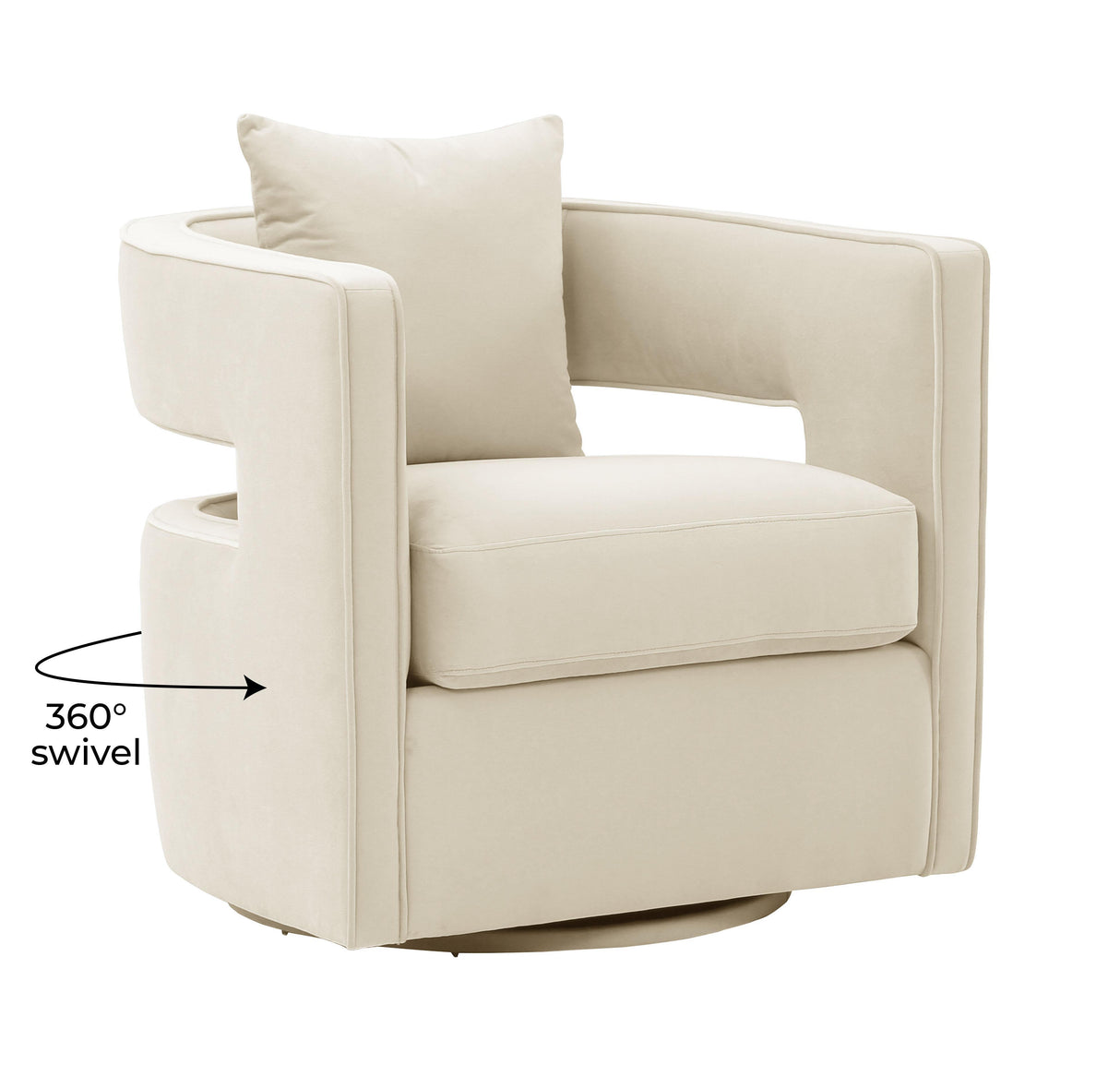 TOV Kennedy Cream Velvet Swivel Chair
