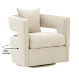 TOV Kennedy Cream Velvet Swivel Chair