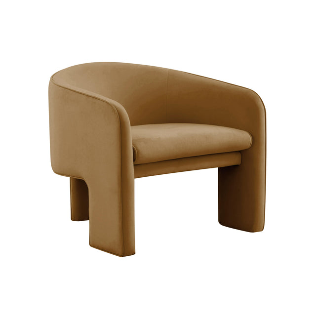 TOV Marla Cognac Velvet Accent Chair