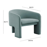 TOV Marla Sea Blue Velvet Accent Chair