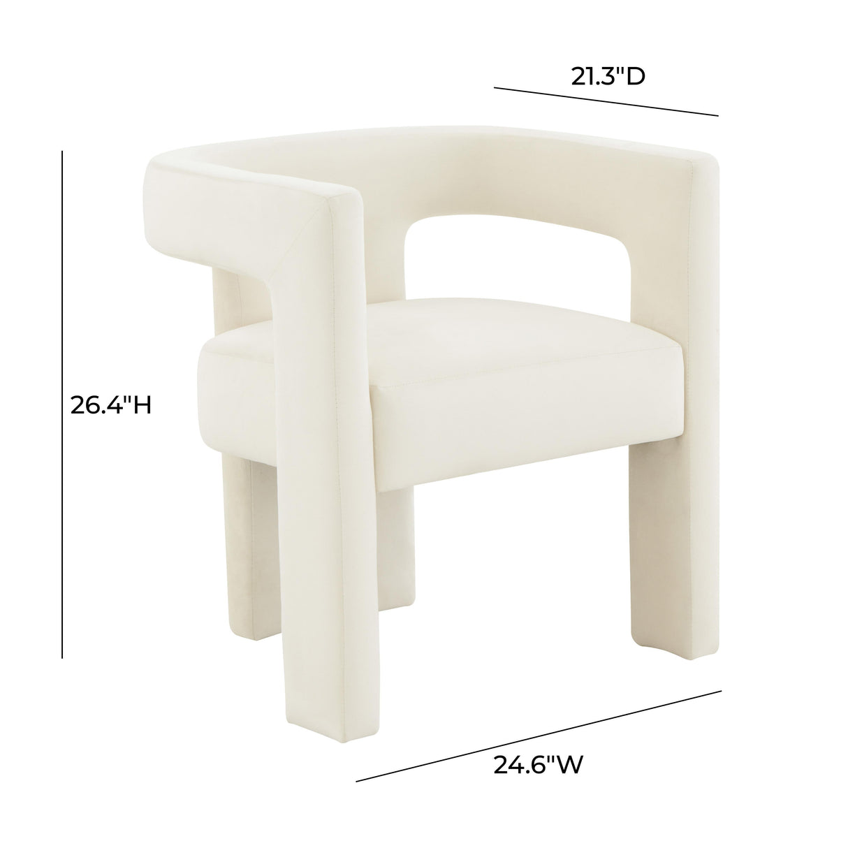 TOV Sloane Cream Velvet Chair
