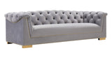 TOV Farah Grey Velvet Sofa