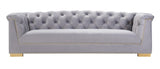 TOV Farah Grey Velvet Sofa