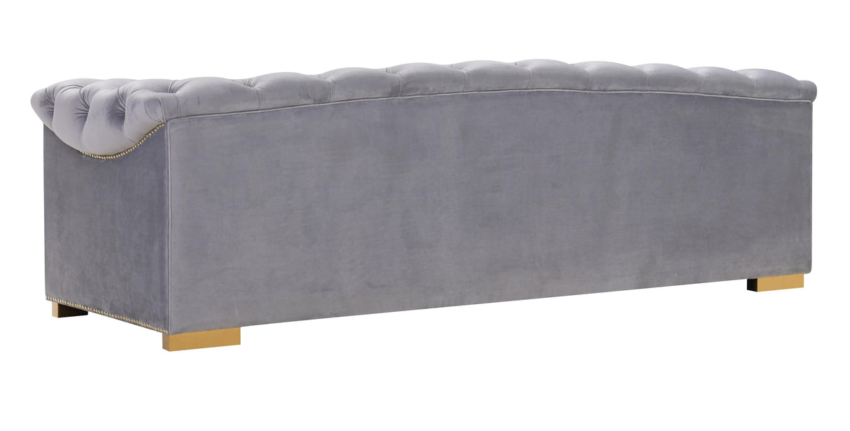 TOV Farah Grey Velvet Sofa