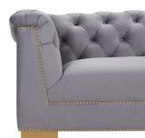 TOV Farah Grey Velvet Sofa
