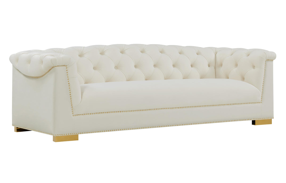 TOV Farah Cream Velvet Sofa