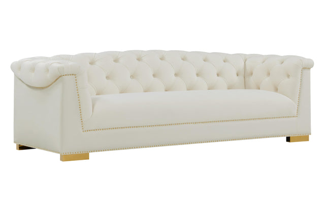 TOV Farah Cream Velvet Sofa