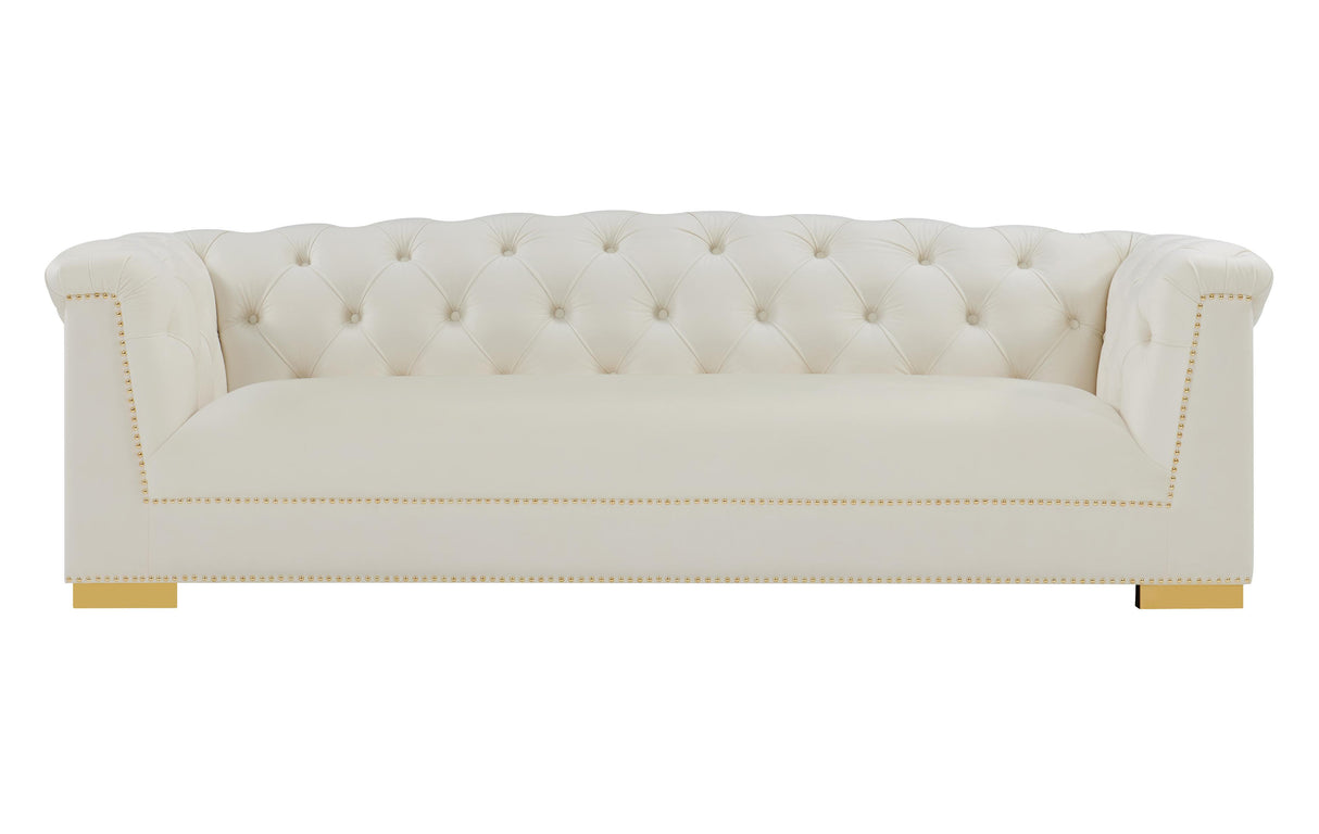 TOV Farah Cream Velvet Sofa