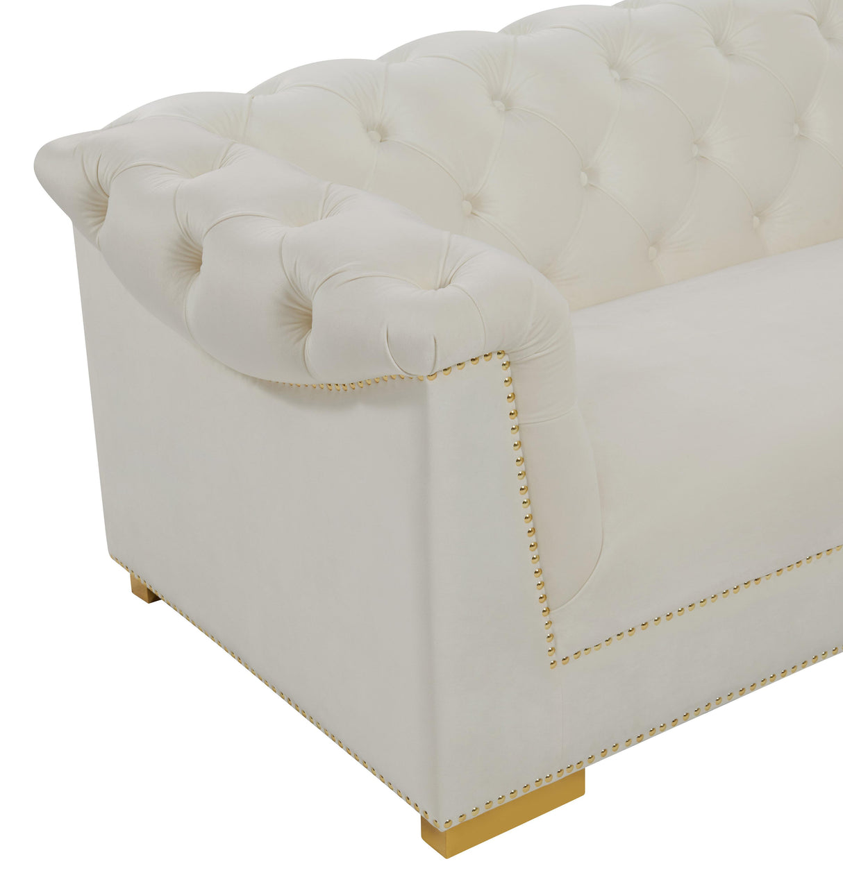 TOV Farah Cream Velvet Sofa