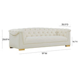 TOV Farah Cream Velvet Sofa