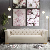 TOV Farah Cream Velvet Sofa