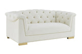 TOV Farah Cream Velvet Loveseat