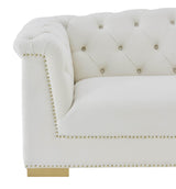 TOV Farah Cream Velvet Loveseat