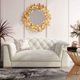 TOV Farah Cream Velvet Loveseat