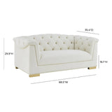TOV Farah Cream Velvet Loveseat