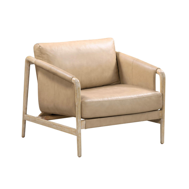 TOV Chakka Tan Genuine Leather Accent Chair