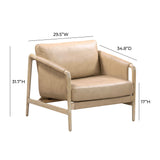 TOV Chakka Tan Genuine Leather Accent Chair
