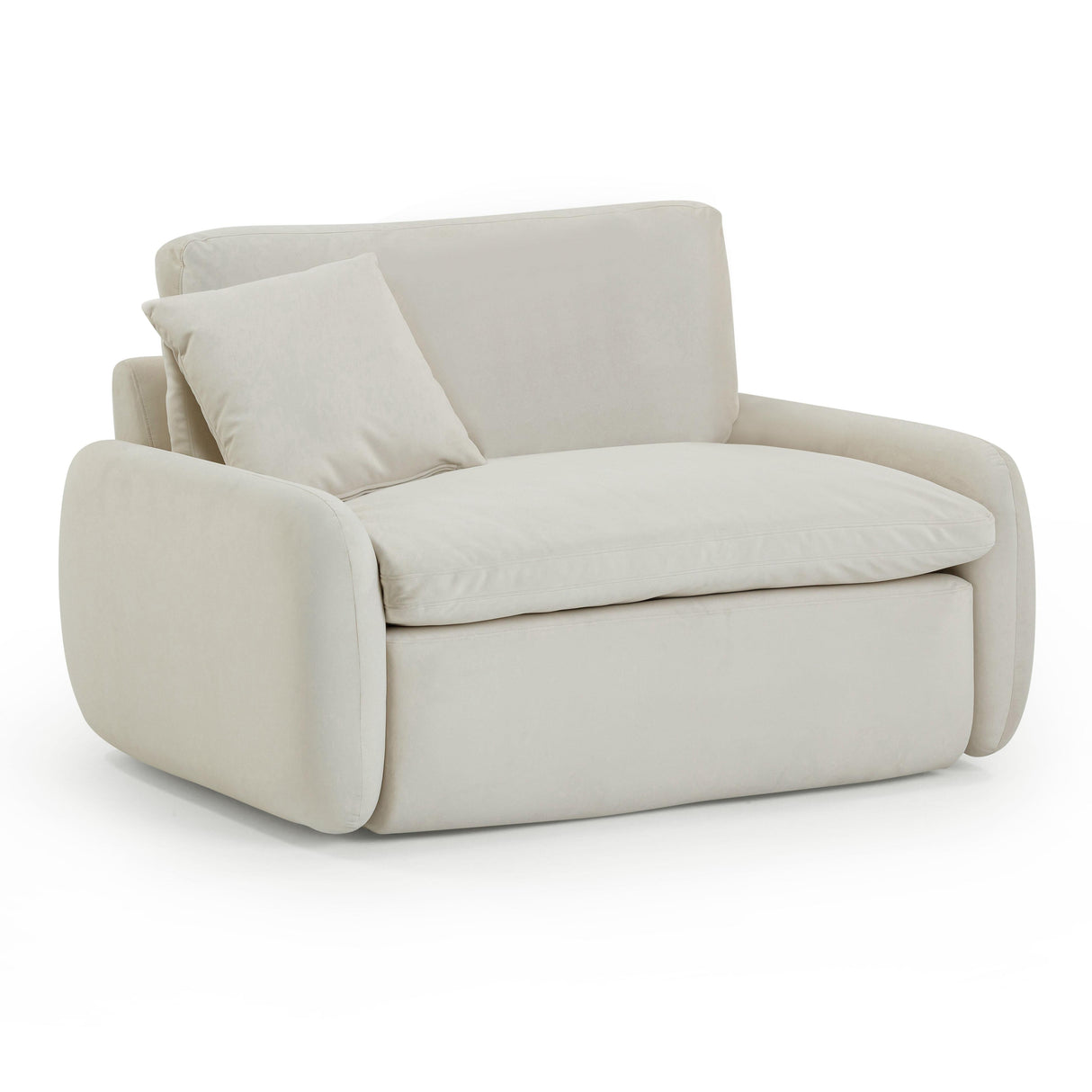 TOV Rachelle Cream Velvet Lounge Chair