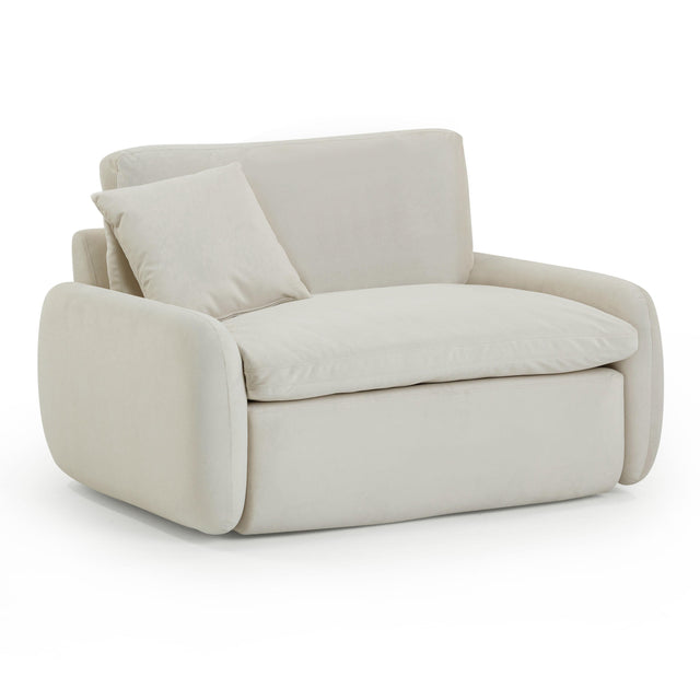 TOV Rachelle Cream Velvet Lounge Chair
