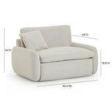 TOV Rachelle Cream Velvet Lounge Chair