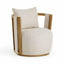 TOV Paolo Cream Textured Weave Swivel Chair