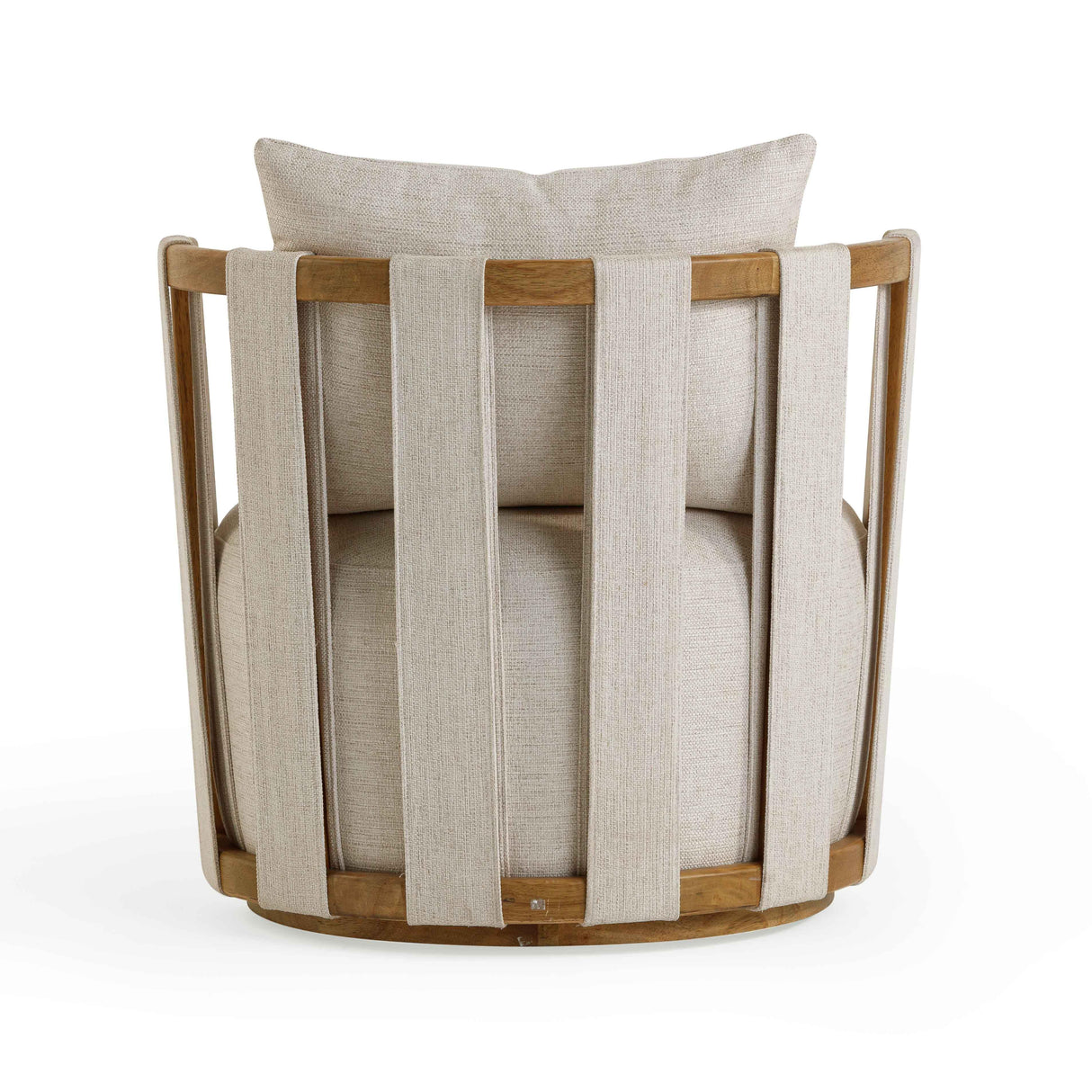 TOV Paolo Cream Textured Weave Swivel Chair