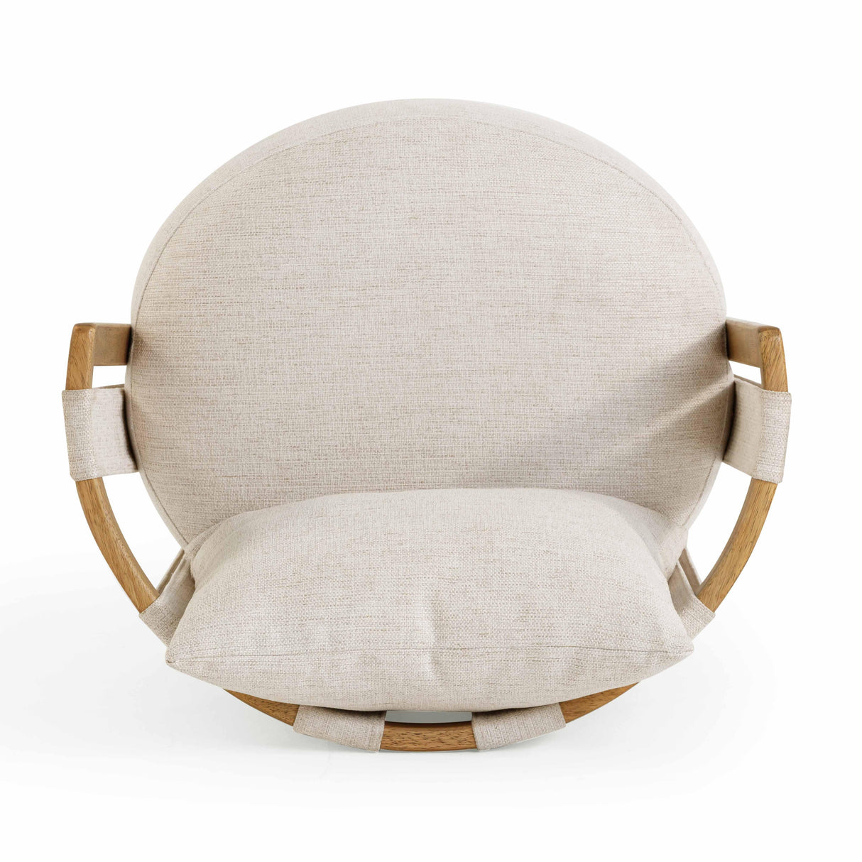 TOV Paolo Cream Textured Weave Swivel Chair