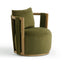 TOV Paolo Green Upcycled Distressed Velvet Swivel Chair