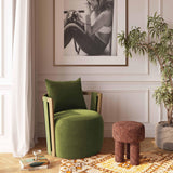 TOV Paolo Green Upcycled Distressed Velvet Swivel Chair