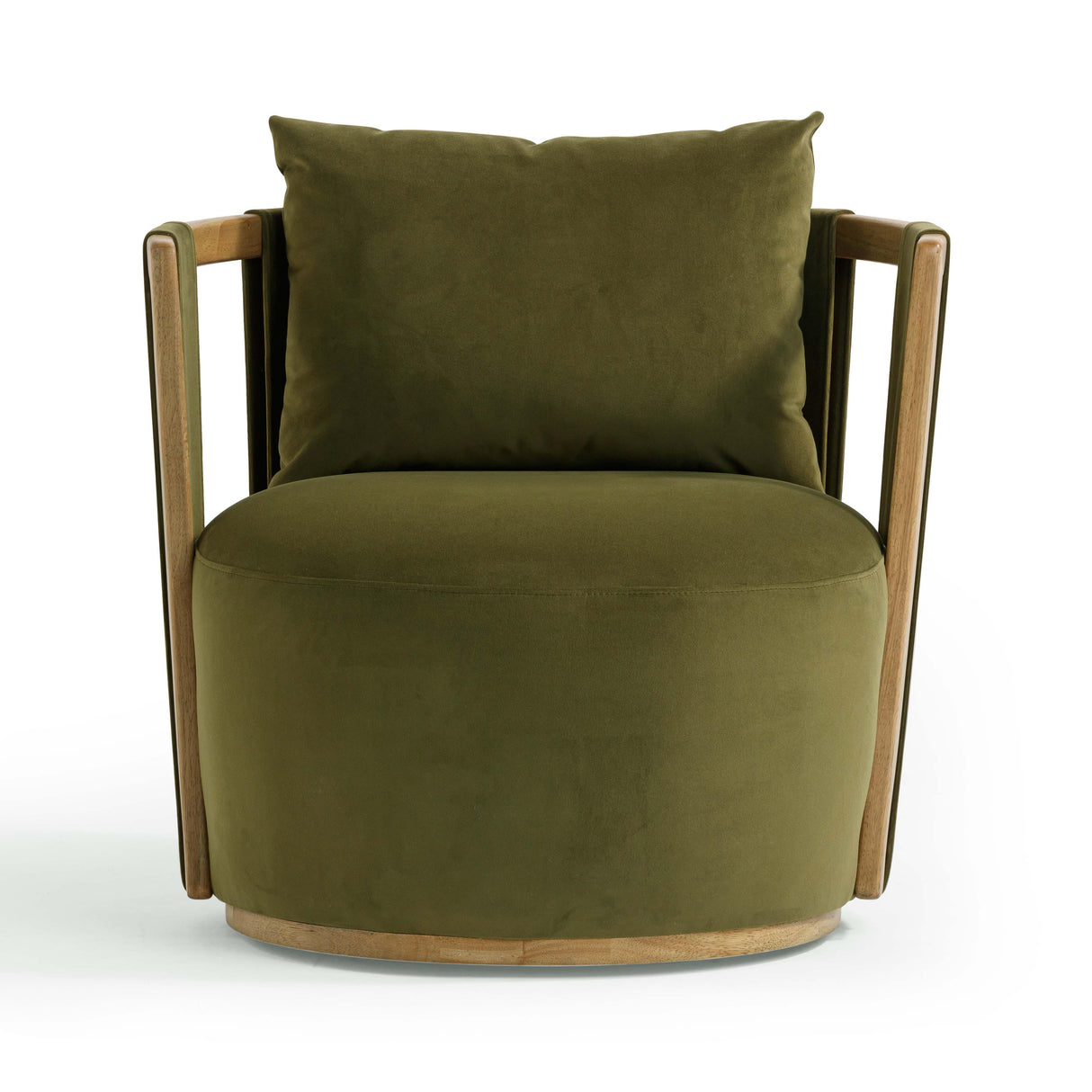 TOV Paolo Green Upcycled Distressed Velvet Swivel Chair