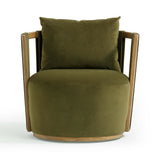 TOV Paolo Green Upcycled Distressed Velvet Swivel Chair