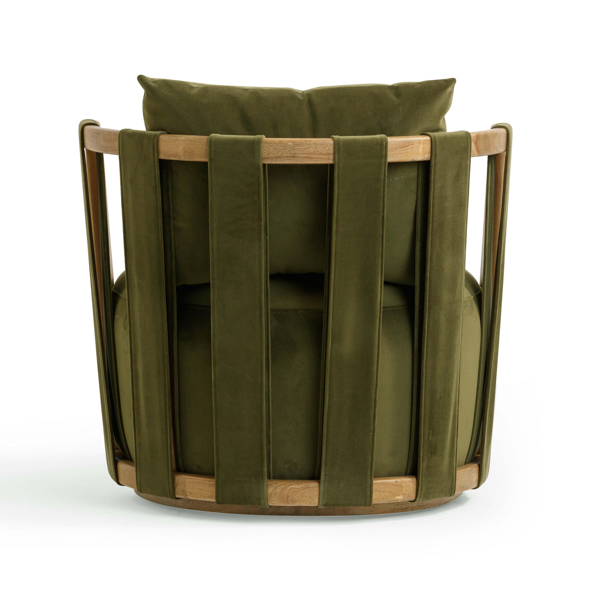 TOV Paolo Green Upcycled Distressed Velvet Swivel Chair