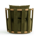 TOV Paolo Green Upcycled Distressed Velvet Swivel Chair