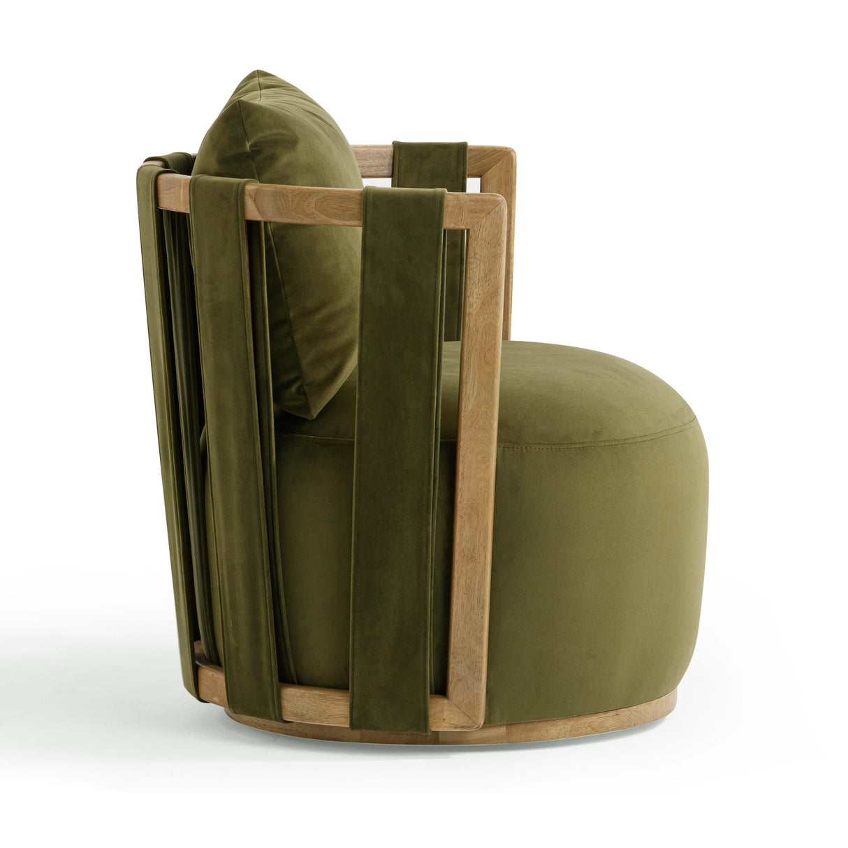 TOV Paolo Green Upcycled Distressed Velvet Swivel Chair